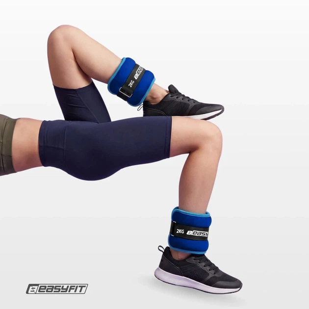 Утяжелители 2 кг ProDobro Comfort неопрен 33х16 см голубые - изображение 5