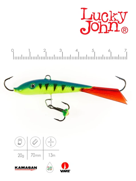 Балансир Lucky John FIN 5 70 мм 20 г морозостойкий пластик цвет 36RT - изображение 2