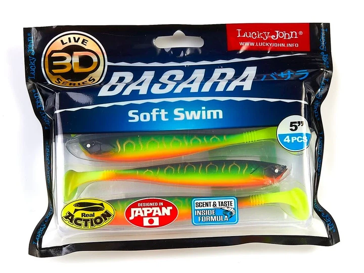 Виброхвост LJ 3D BASARA SOFT SWIM 5.0in (12,70 см) PG02 мягкий пластик 4 шт (набор 4 шт) - изображение 3