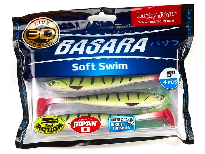 Виброхвост 3D BASARA SOFT SWIM 12,7 см пластик PG10 4 шт (набор 4 шт) - изображение 3