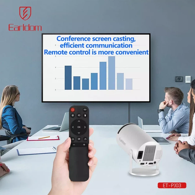 Смарт Игровой Проектор Earldom ET-PJ03 White + 2 Джойстики (Android TV, Wi-Fi 6, Bluetooth, 4K/Full HD, HDMI, USB, AUX 3.5 мм, Пульт ДУ) - изображение 2