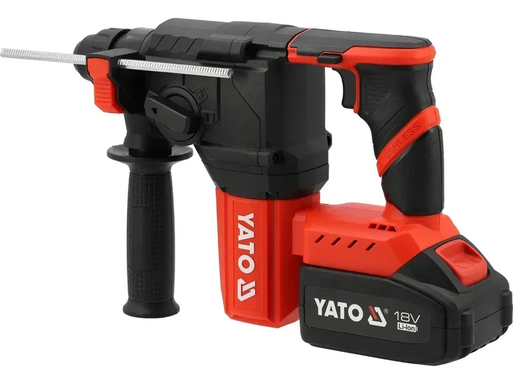 Перфоратор аккумуляторный YATO SDS+ 18 В 4 А·ч 2.5 Дж 1 АКБ YT-827721 - изображение 3