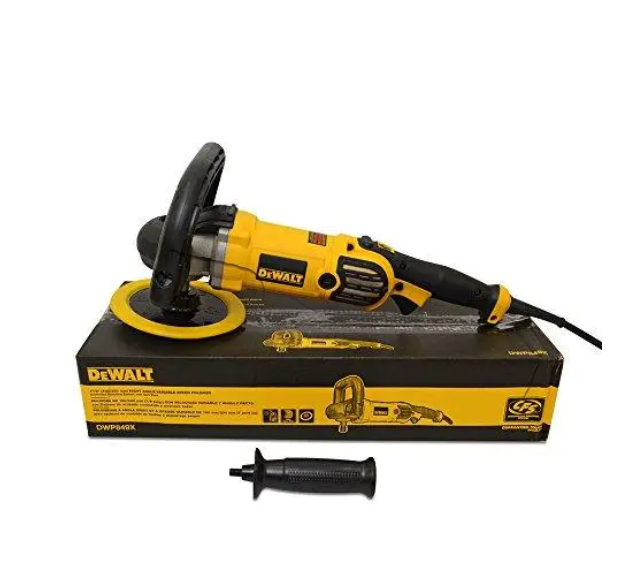 Полировальная машина DeWalt 1250 Вт шлифмашина сетевая 180 мм полировщик 600 3500 об мин электрический регулятор скорости для авто металла бетона стеклопластика композитов с блокировкой шпинделя M14 - изображение 6