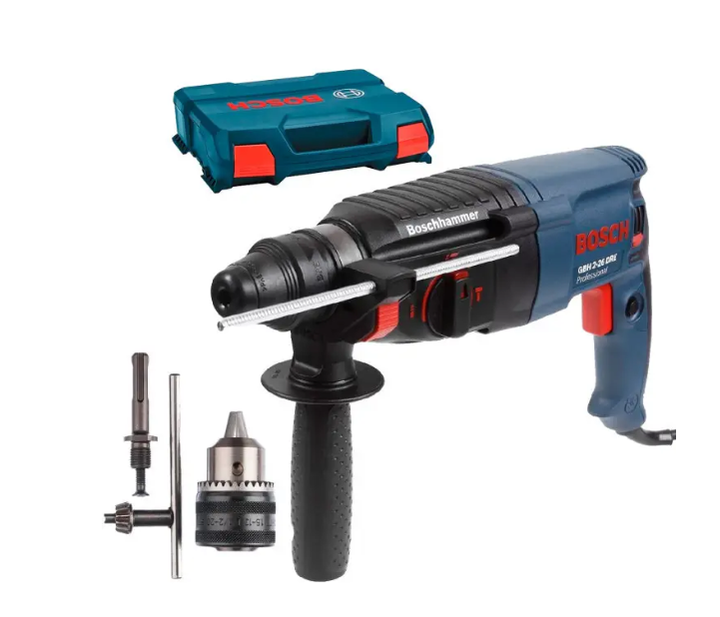 Перфоратор Bosch 800 Вт SDS Plus 2.8 Дж електричний 4000 уд хв трирежимний 900 об хв для свердління бетону 26 мм довбання демонтажу цегли каменю з реверсом регулюванням швидкості антивібрацією додатковим патроном під ключ кейсом - зображення 2