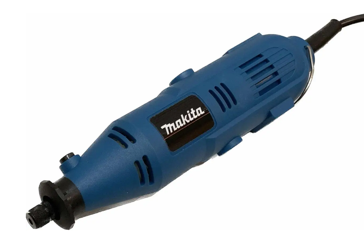 Гравер Makita GD0603 240 Вт электрический прямой шлифовальный инструмент 28000 об мин сетевой 220 В с цангой 3.2 мм регулировкой скорости мини гравером 12 В набором 236 насадок гибким валом для гравировки резки сверления шлифовки в кейсе - изображение 4