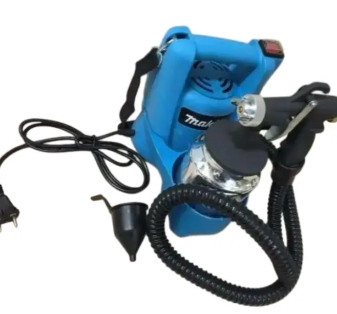Краскопульт Makita AH1000L 1000 Вт электрический пневматический распылитель краски 220 В бак 0.9 л производительность 0.55 л мин сопло 2.5 мм вязкость 80 DIN с регулировкой подачи материала ширины факела компрессором шлангом для покраски лакировки бытовых - изображение 10