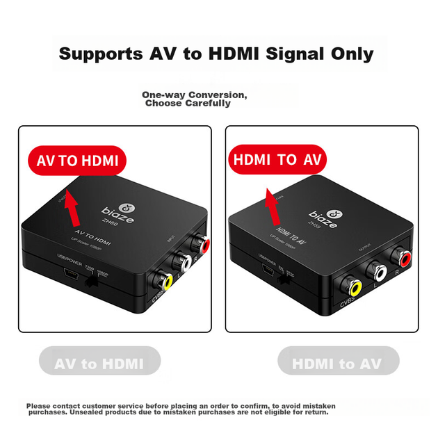 Конвертер Biaze AV-HDMI 3 RCA на HDMI 1920x1080 - Фото 4 Конвертер Biaze AV-HDMI 3 RCA на HDMI 1920x1080 - изображение 4
