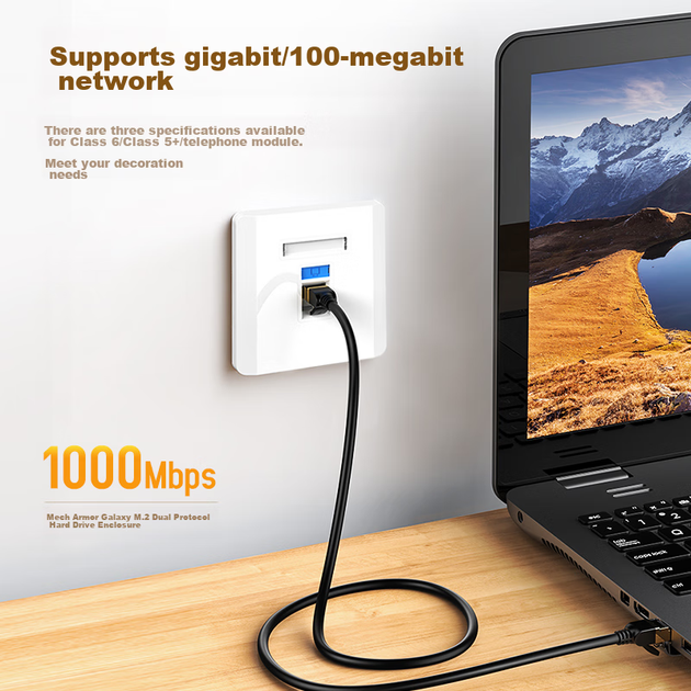 Модуль Ugreen RJ-45 Cat 6 пряме подключения 5 шт. Бежевый (80179) - изображение 6