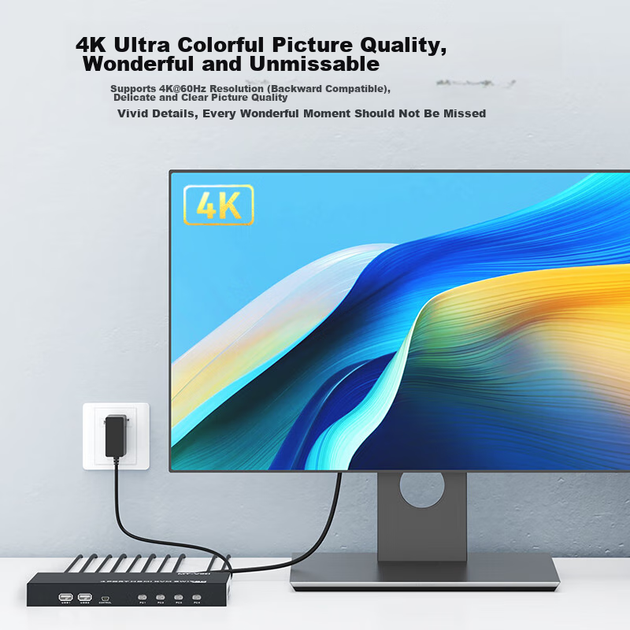 KVM-перемикач MT-Viki MT-HK401 4-портовий HDMI 4K при 60 Гц - Фото 4 KVM-перемикач MT-Viki MT-HK401 4-портовий HDMI 4K при 60 Гц - зображення 4