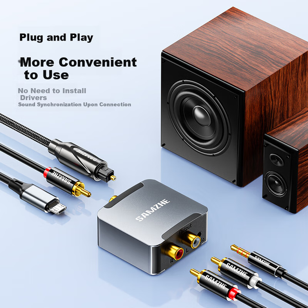 Конвертер SAMZHE ZBK-03 SPDIF у 3.5 мм та 2 RCA - Фото 3 Конвертер SAMZHE ZBK-03 SPDIF у 3.5 мм та 2 RCA - зображення 3