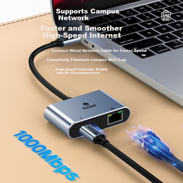 Сетевой адаптер Biaze GN69 / USB Type-C / Gigabit Ethernet - изображение 4