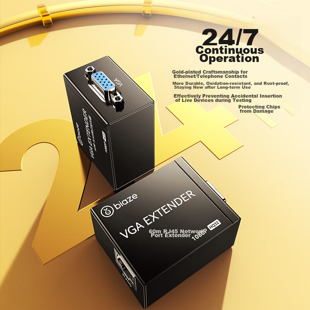Удлинитель VGA Biaze HQ32 к 60 м черный - изображение 3