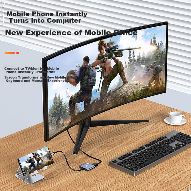 Док-станция BIAZE Type-C для двух экранов 4K 60 Гц Серый (XL-ZH156-2) - изображение 3