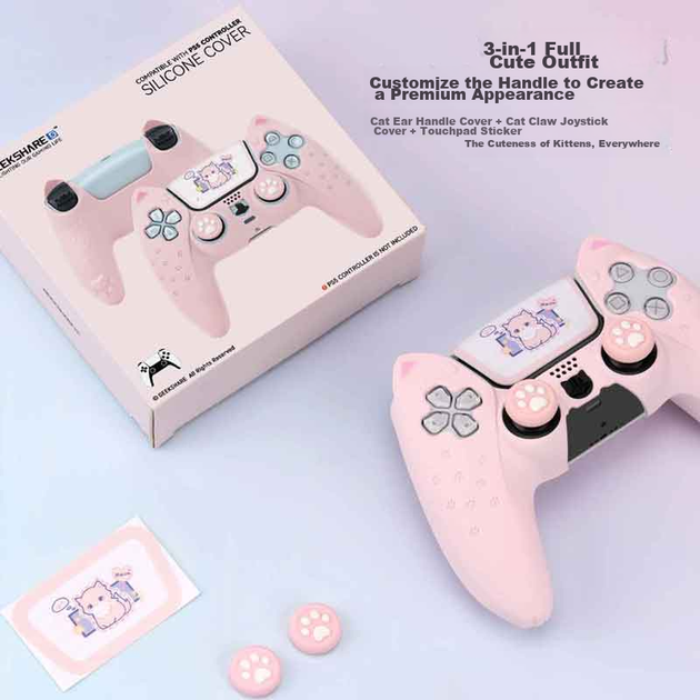 Чохол Jixiang для контролера PS5 силіконовий Pink - Фото 4 Чохол Jixiang для контролера PS5 силіконовий Pink - зображення 4