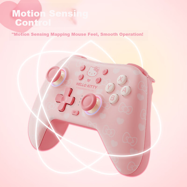 Беспроводной геймпад GeekShare Hello Kitty 50th Anniversary PC/Nintendo Switch/Nintendo Switch 2/iOS Pink (GC1201) - изображение 6