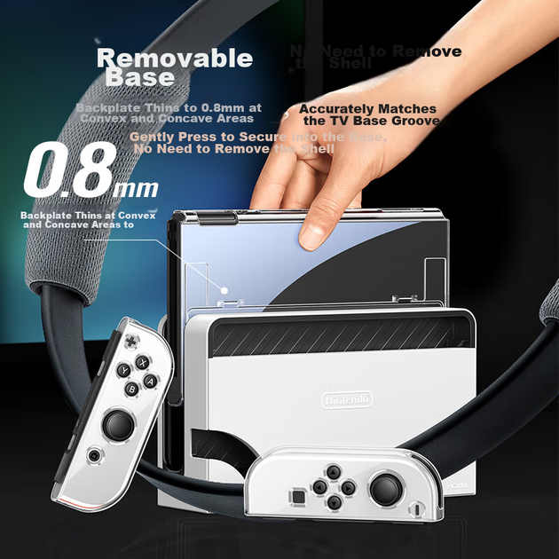 Чехол UGREEN для Nintendo Switch OLED Crystal Clear - Фото 8 Чехол UGREEN для Nintendo Switch OLED Crystal Clear - изображение 8