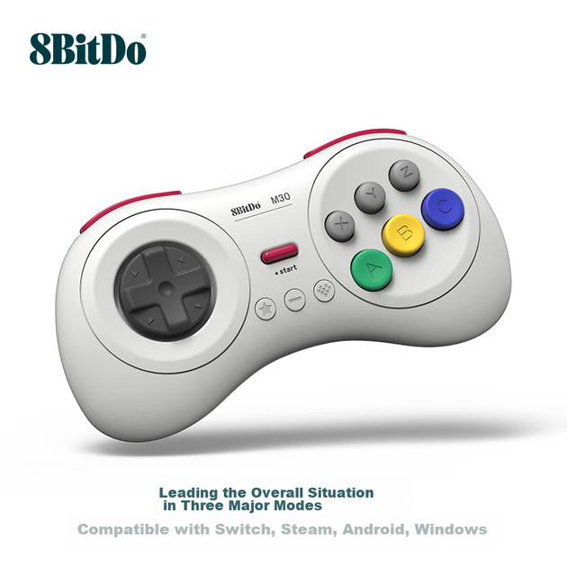 Игровой контроллер 8BitDo M30 Bluetooth, беспроводной контроллер для файтингов, совместимый с мобильными телефонами, ПК, консолью Switch и Steam TV, двойной контроллер. - изображение 5