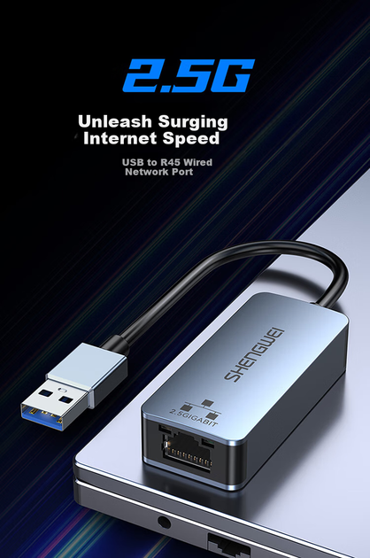 Сетевой адаптер Shengwei EUR0005J / USB / 2.5 Гбит/с Ethernet - изображение 4