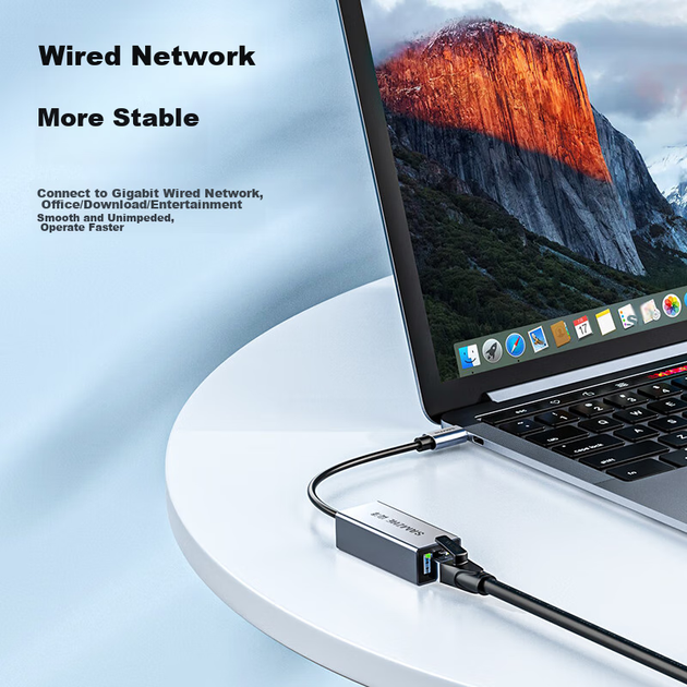 Сетевой адаптер SAMZHE HWK01 / USB Type-C / Gigabit Ethernet / Gold - изображение 8