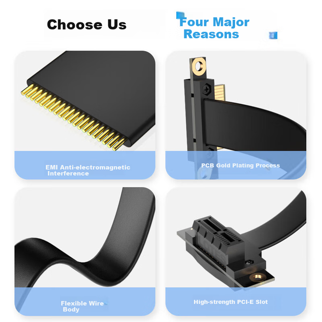 Райзер ZHENWEI PCI-E X1 3.0, 40 см, кут 90 градусів вниз (ZW-PCIE19) - Фото 4 Райзер ZHENWEI PCI-E X1 3.0, 40 см, кут 90 градусів вниз (ZW-PCIE19) - зображення 4