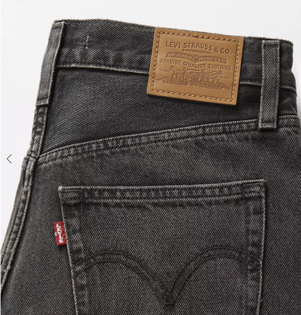 Женские джинсы Levi's Ribcage Wide Leg W25 L32 черные, высокие, широкие - изображение 4