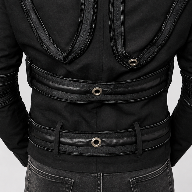 Мужская куртка ANDRE в стиле Cyberpunk / Techwear - Черная, Размер L (Водотталкивающая) - изображение 8
