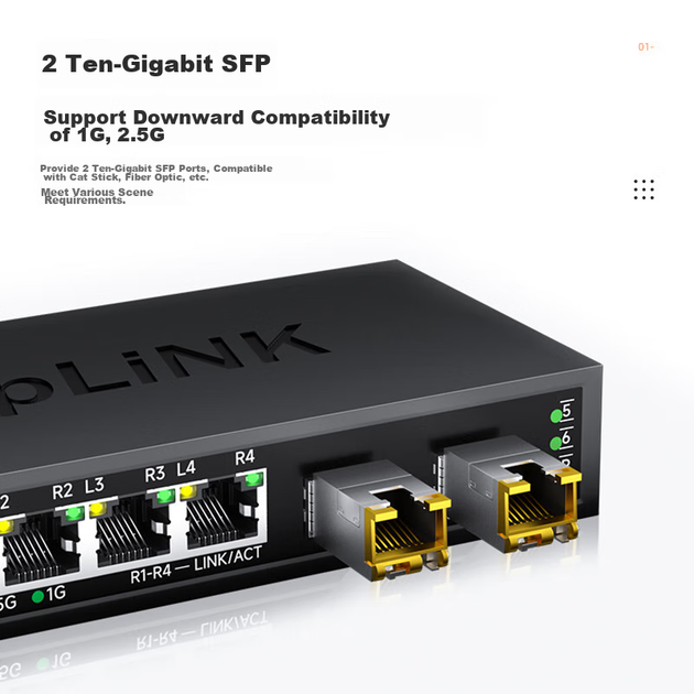Коммутатор KeepLINK KP-9000 2.5G, 4+2 порта оптических - изображение 3