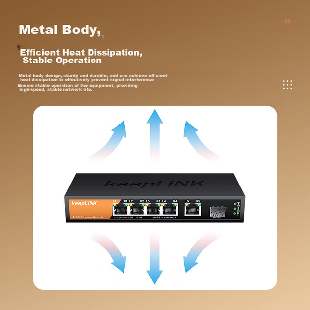 Коммутатор KeepLINK KP-9000 2.5G, 4+2 порта оптических - изображение 5