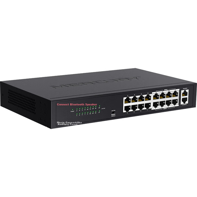 Коммутатор MERCURY PoE 16-портовый 100Мбит/с +2 Gigabit Uplink для видеонаблюдения MCS1318D-P - Фото 2 Коммутатор MERCURY PoE 16-портовый 100Мбит/с +2 Gigabit Uplink для видеонаблюдения MCS1318D-P - изображение 2