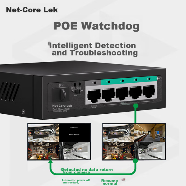 Коммутатор Netcore SG206P 4 порта PoE + SFP - изображение 5