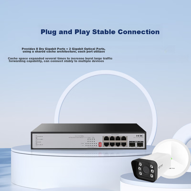 Коммутатор H3C S1210F-PWR 10 портов Gigabit PoE (8+2 SFP), 60Вт - изображение 3