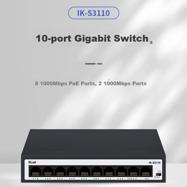 Коммутатор IKuai IK-S3110 8 портов PoE, 10 гигабитных портов - изображение 4