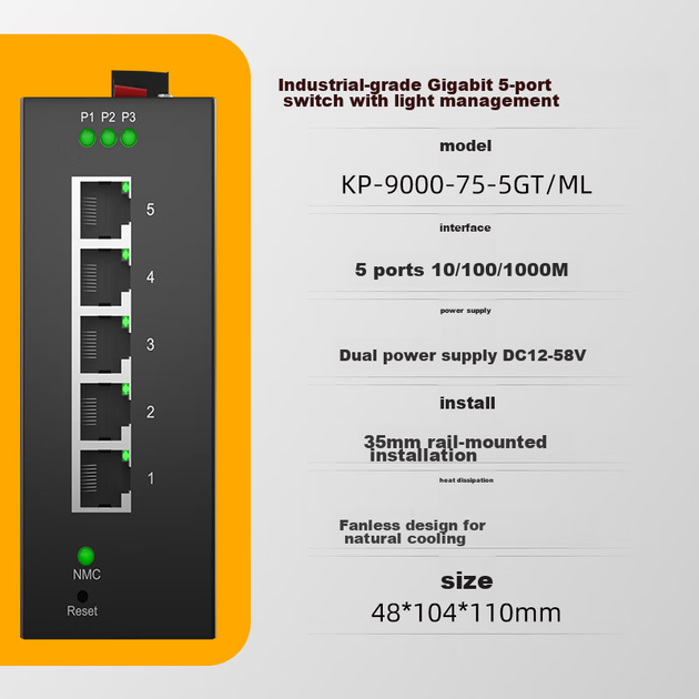 Коммутатор KeepLINK KP-9000 5-портовый гигабитный промышленный - изображение 4