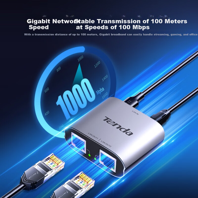 Коммутатор Tenda SG103M сетевой 2 порта гигабитный - изображение 4