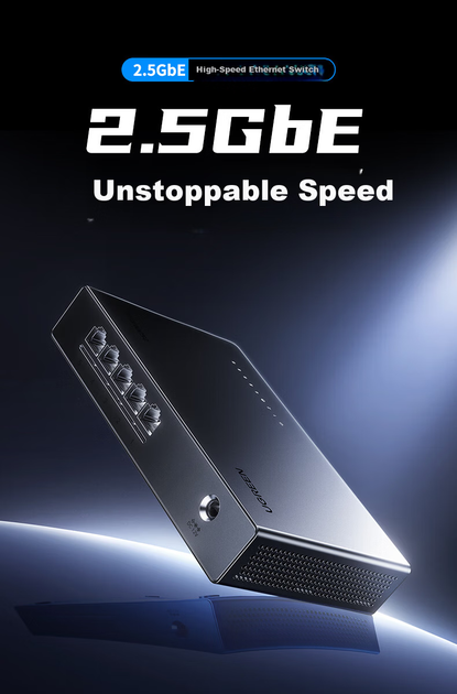 Коммутатор UGREEN 55616, 5 портов, 2.5G, для дома и NAS - изображение 4
