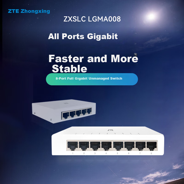 Коммутатор ZTE ZXSLC LGMA008, 8 портов, гигабитный, металлический - изображение 4