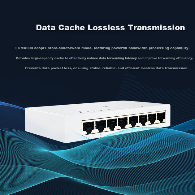 Коммутатор ZTE ZXSLC LGMA008, 8 портов, гигабитный, металлический - изображение 5