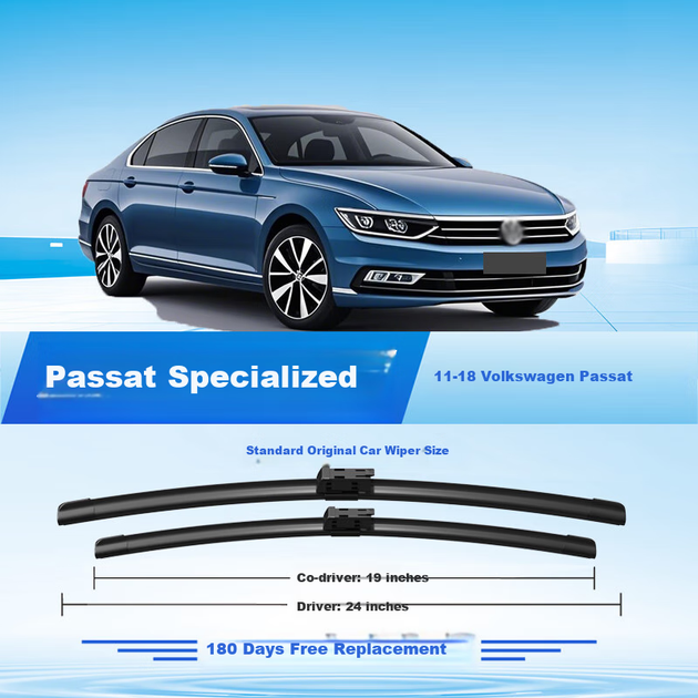 Стеклоочистители Aoye для Volkswagen Sagitar 2012-2018 гг. / Passat 2011-2018 гг., безрамочная конструкция, 1 пара, 24" + 19" - изображение 5