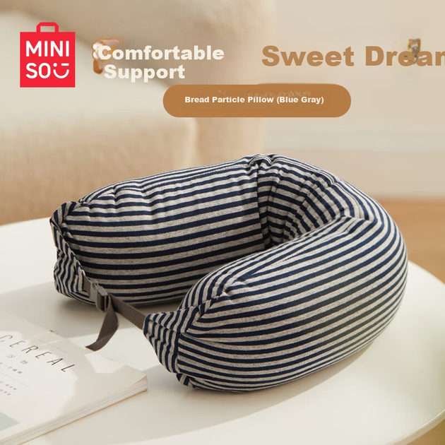 MINISO сіра дихаюча дорожня подушка з піни з ефектом пам'яті U для сну та офісного дрімоти - Фото 4 MINISO сіра дихаюча дорожня подушка з піни з ефектом пам'яті U для сну та офісного дрімоти - изображение 4