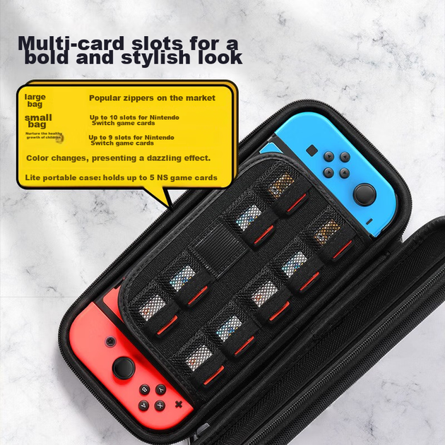 Чохол для зберігання UGREEN Switch, захисний футляр для ігрової консолі, портативний чохол для зберігання портативних ігрових аксесуарів NS/OLED, захисна сумка великої ємності, ударостійка оболонка - изображение 7