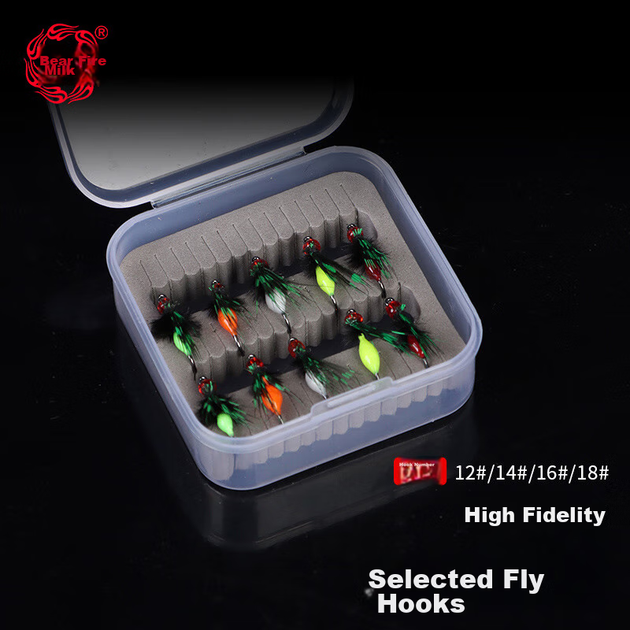 Приманка для мушок Xionghuo Lure Fly Hook No. 18 Micro Toxin Mosquito Bait, набір штучних приманок Baitiao Carp Bionic Artificial Bait Set - зображення 4