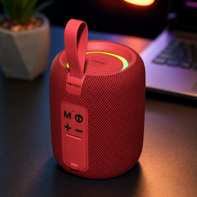 Портативная колонка FANTECH BS157 NeraBox Bluetooth 5.4 с RGB подсветкой защитой IPX4 красная - изображение 2