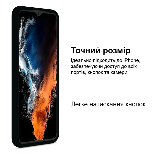 Чохол Liquid Silicone з мікрофіброю для Samsung Galaxy A57 5G захист камери чорний 18.Black - зображення 5