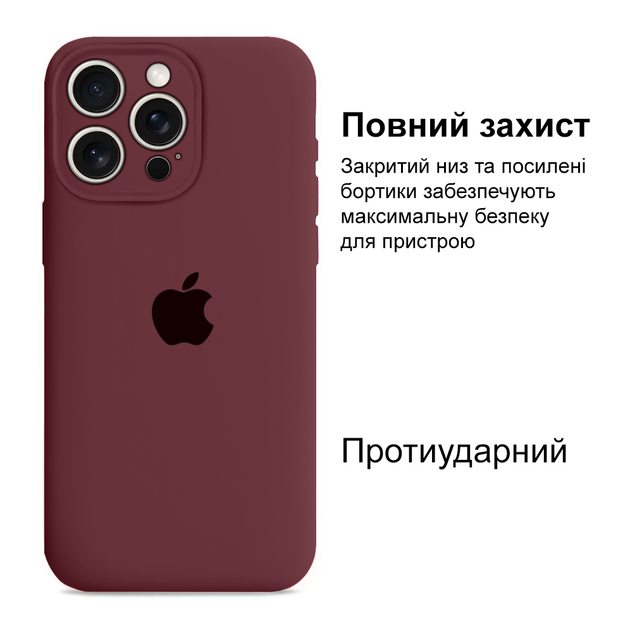 Чехол силиконовый Silicone Case Full Size с микрофиброй для iPhone 16 Pro Max защита от повреждений 73.Plum MC-11592 - изображение 6