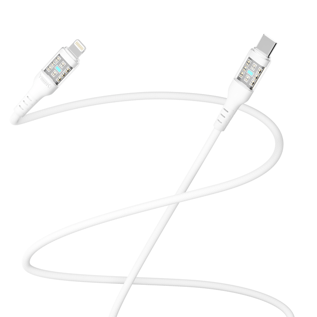 Кабель USB YOKI CYBER YK-CY23 Type-C to Lightning 30W 1.2m белый с текстурированной оплеткой - изображение 3