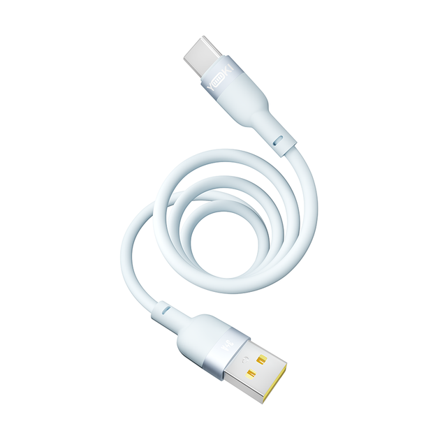Кабель USB YOKI SILICONE YK-SI50 Type-C 3A 1.2m прочный с защитой от изломов для быстрой зарядки серый - изображение 2