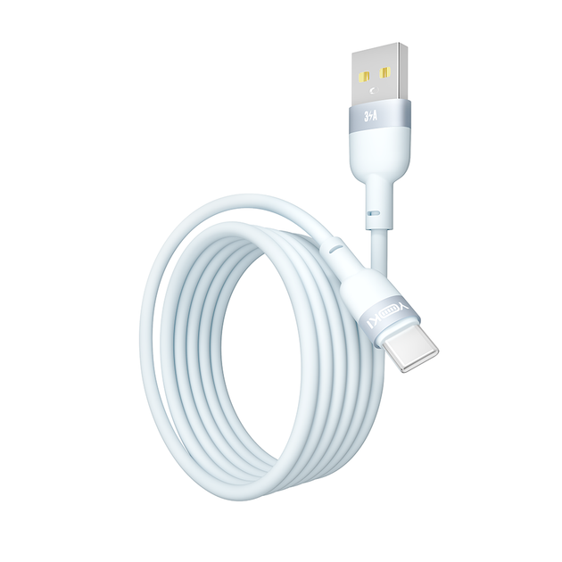 Кабель USB YOKI SILICONE YK-SI50 Type-C 3A 1.2m прочный с защитой от изломов для быстрой зарядки серый - изображение 4