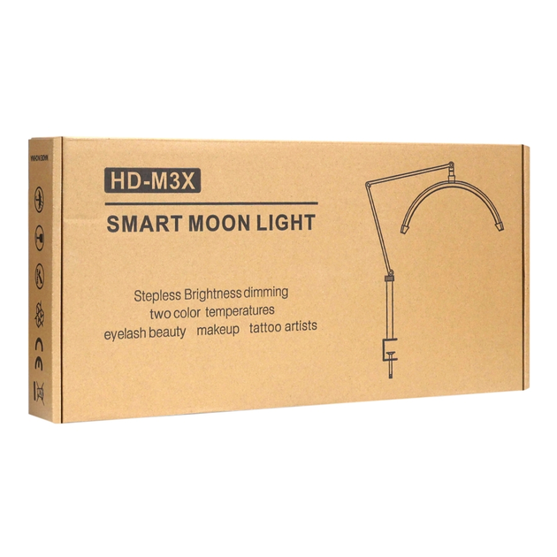 LED лампа Moon M3X 16" на струбцине с регулировкой высоты и цветовой температурой 3000-6000K белая - изображение 9