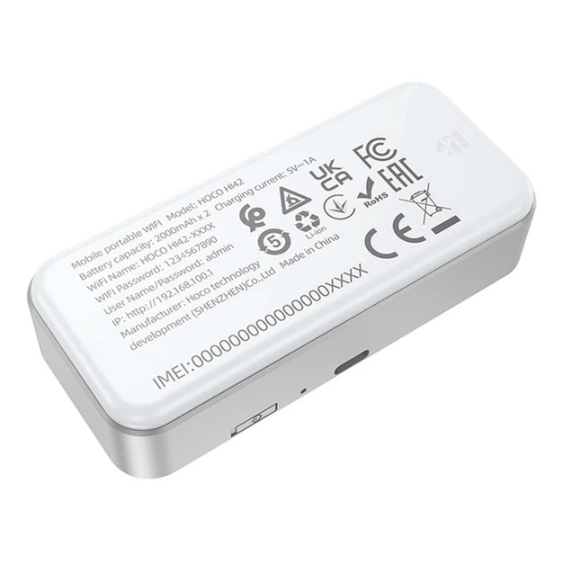 Модем Hoco HI42 Portable Mobile WiFi Transmitter 150 Мбс 2 антени ABS пластик білий - зображення 5
