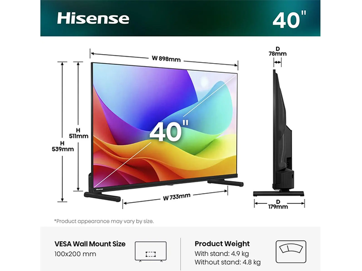 Телевизор HISENSE - 40A5S - изображение 2
